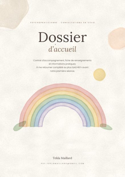 Couverture du dossier d'accueil